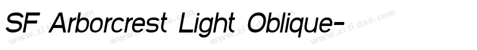 SF Arborcrest Light Oblique字体转换